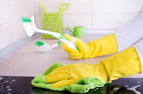 Cleaners SW10 team sorting recyclable materials during a sustainable cleaning job