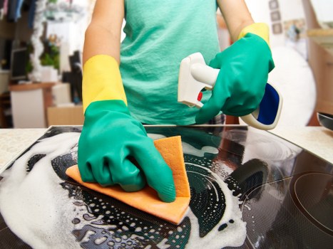 Professional stain removal in a local office setting