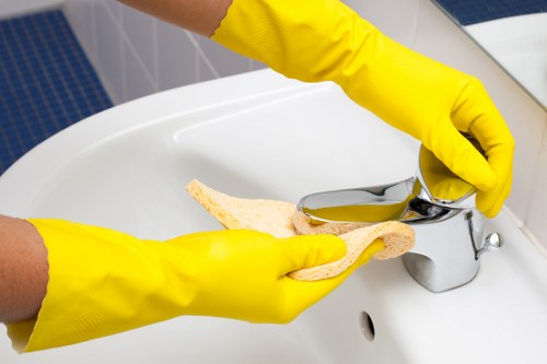 Local cleaners preparing a commercial property in SW10 for the working day